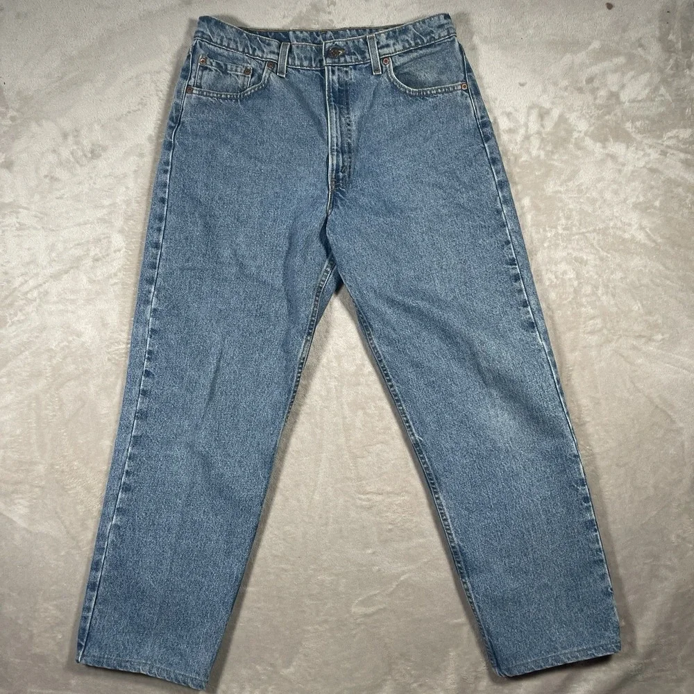 Vintage 1991 Levi's 555 Relaxed Fit Straight‎ Leg Jeans Mens 36x30 FIT (33x28)